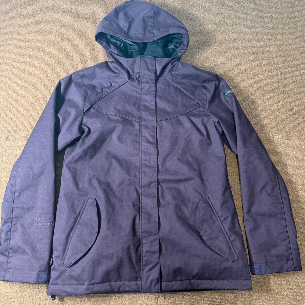 Ride Snowboards Womens Purple Hooded Winter Ski Jacket Size Medium RN86918 A+